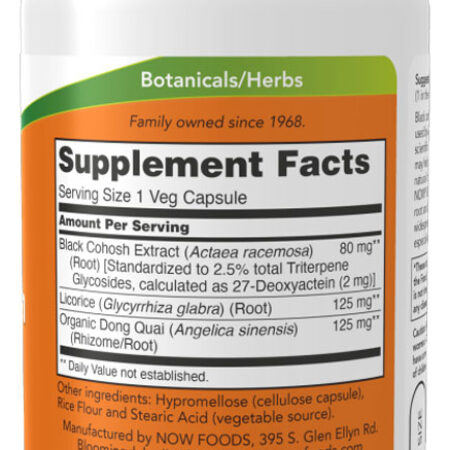 Black Cohosh Root 80mg Now Foods 90 Veg Cáps Importado 5un - Imagem 3