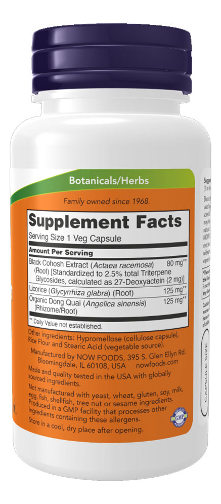 Black Cohosh Root 80mg Now Foods 90 Veg Cáps Importado 5un - Imagem 3