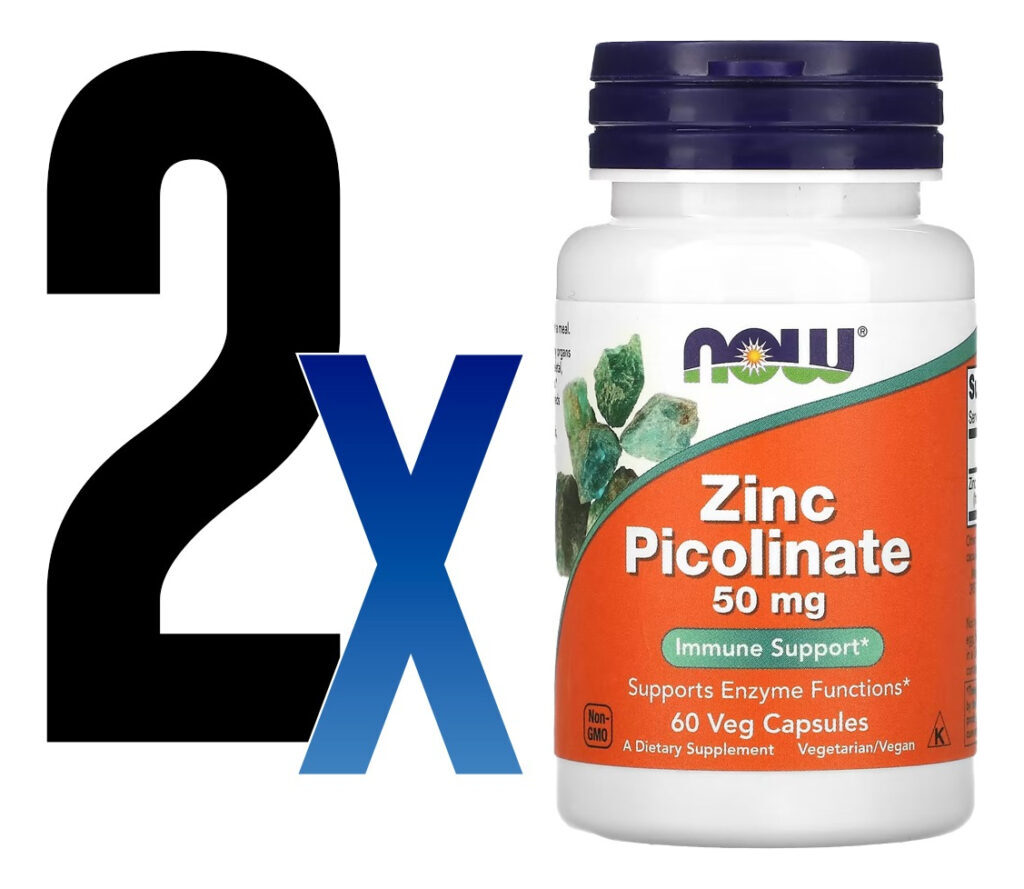 Zinco Picolinato 50mg Now Foods Zinc 60veg Caps 2un - Imagem 2