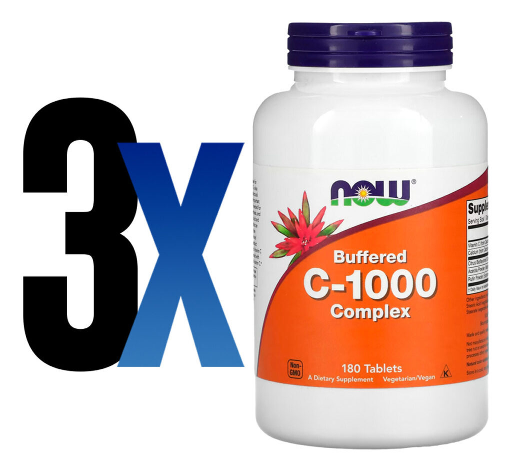 Complexo Vitamina C 1000mg 180 Tabls Importado 3un Now Foods - Imagem 2