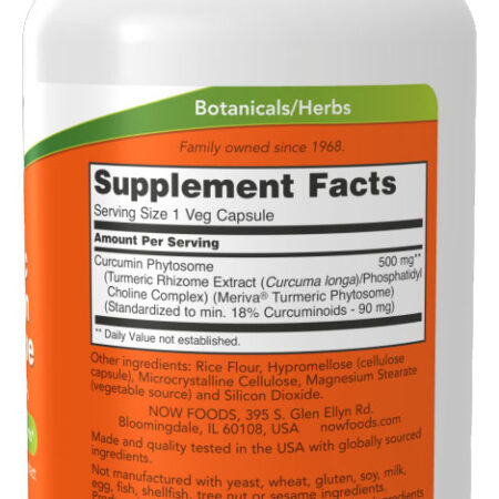 Curcumina Fitossomo 500mg Now Foods 60cáps Importado 3un - Imagem 3