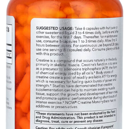 Creatina Monohidratada 750mg Now Foods 240caps Importado 4un - Imagem 4