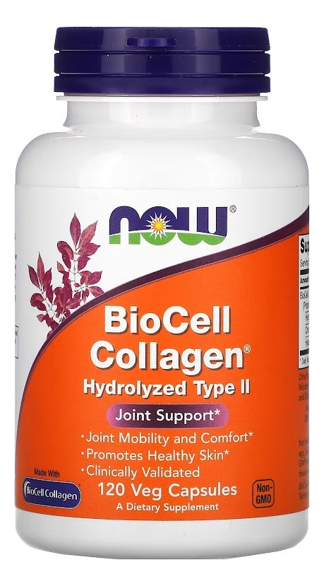 Colágeno Biocell Tipo Ii Hidrolisado 120 Cápsulas Now Foods Sabor No Flavor - Imagem 2