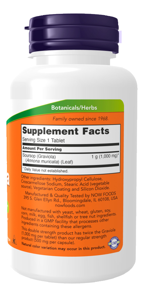 Graviola 1000mg Now Foods 90 Tablets Importado - Imagem 2