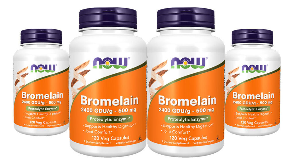 Bromelaína 500mg Now Foods 2400gdu/g 120veg Caps 4un