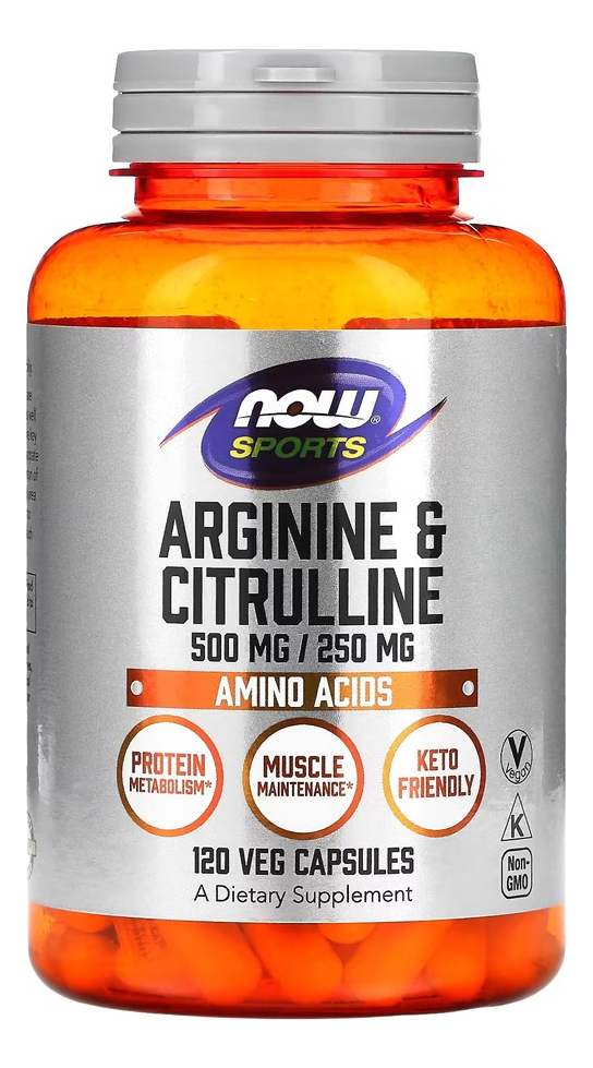 Arginina 500mg E Citrulina 250mg Nowfoods 120vegcaps Eua/usa Sabor Sem Sabor
