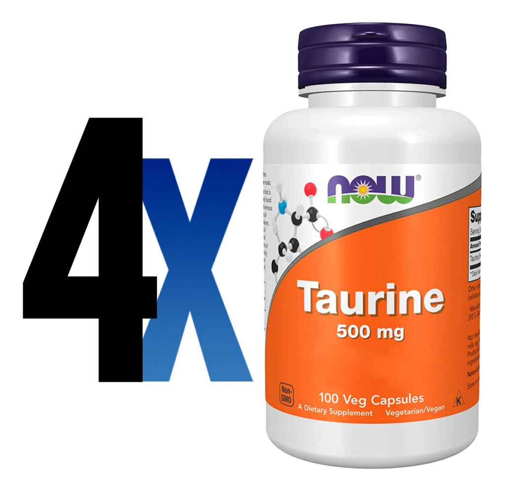 Taurina Taurine 500mg 100 Cápsulas Importado 4un Now Foods - Imagem 2