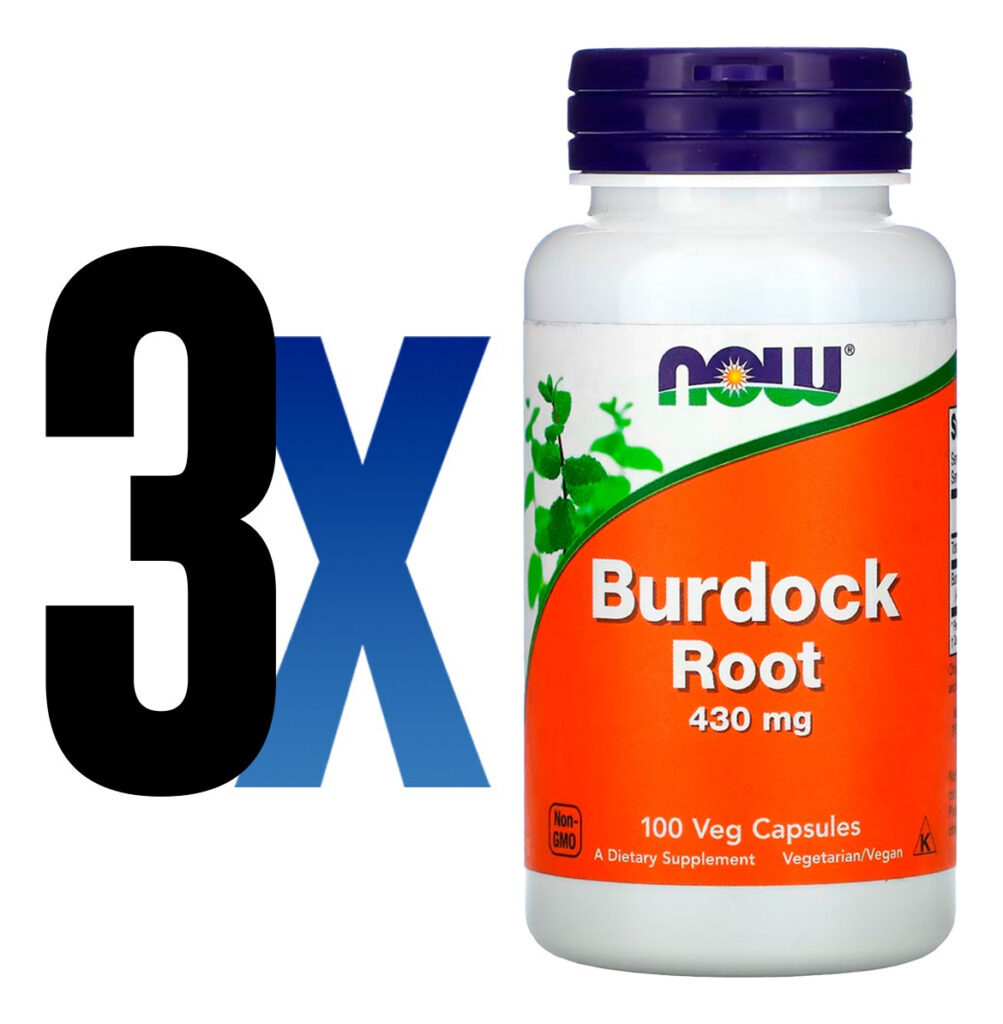 Raiz De Bardana 430mg 100 Cáps Importado 3un Now Foods - Imagem 2