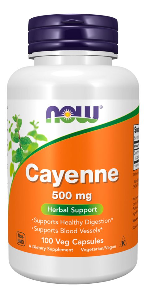 Pimenta Caiena 500mg Now Foods 100 Caps Importado