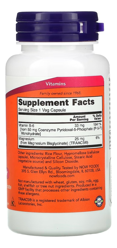 P-5-p 50mg Now Foods 90 Cápsulas Importado - Imagem 3