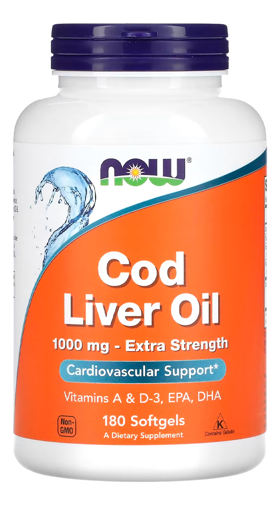 Óleo Fígado Bacalhau 1000mg Now Foods 180 Soft Importado