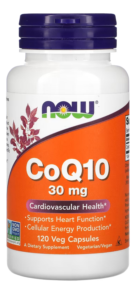 Coenzima Coq10 30mg Now Foods 120 Veg Cáps Importado