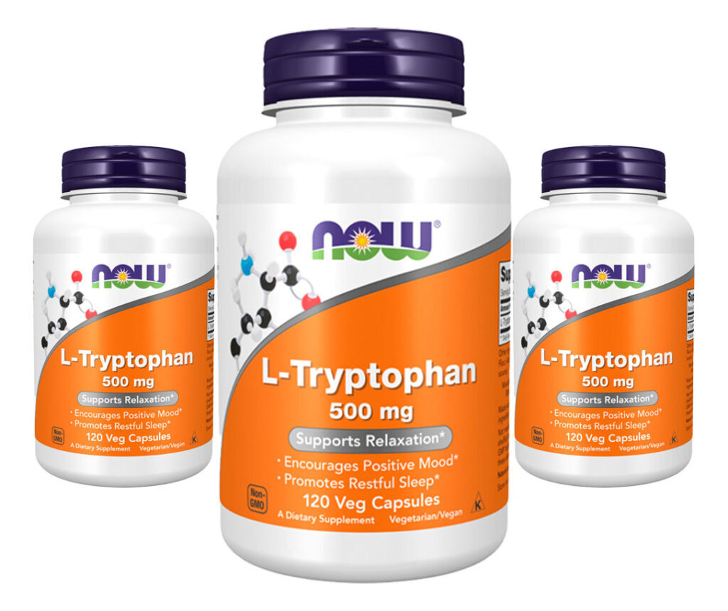 L-triptofano 500mg Now Foods L-tryptophan 120 Veg Caps 3un Sabor Sem Sabor