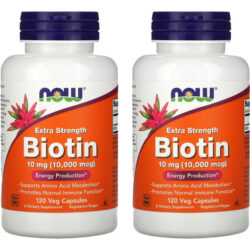 Biotina 10mg Extra Força Now Foods 120veg Caps 2un Sabor Sem Sabor