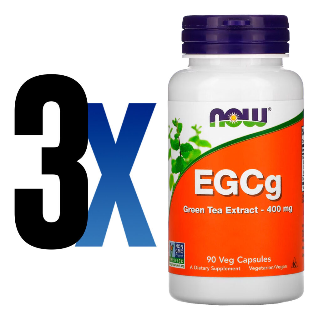 Egcg Extrato Chá Verde 400mg Now Foods 90caps Importado 3un - Imagem 2