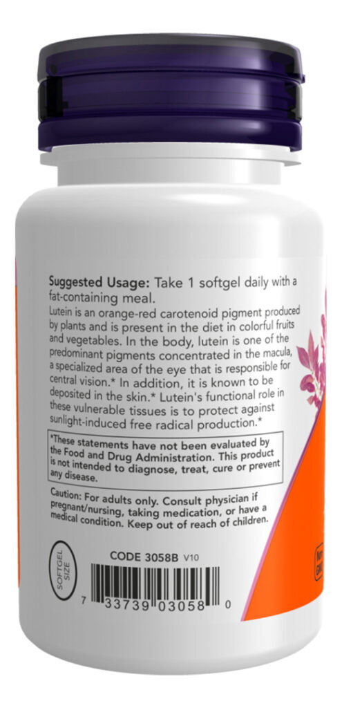 Now Foods Luteina 10mg Sem Esteres 120 Softg Importado - Imagem 3