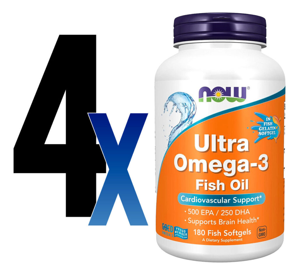 Ultra Omega-3 Now Foods 500/250 Fish Gelatin 180 Softg 4un - Imagem 2