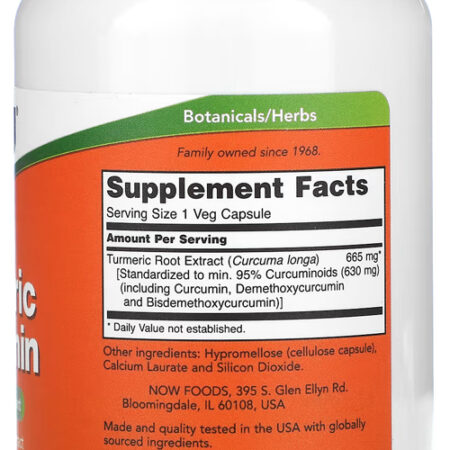 Curcumina Açafrão Da India 665mg Now Foods 60 Veg Caps 5un - Imagem 4