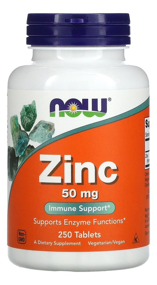 Zinco 50mg Now Foods 250 Tablets 2un Sabor Sem Sabor - Imagem 2