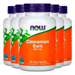 Casca De Canela 600mg 120 Cáps Importado 5un Now Foods