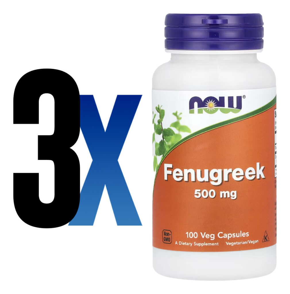 Feno-grego 500mg 100 Caps Importado 3un Now Foods - Imagem 2