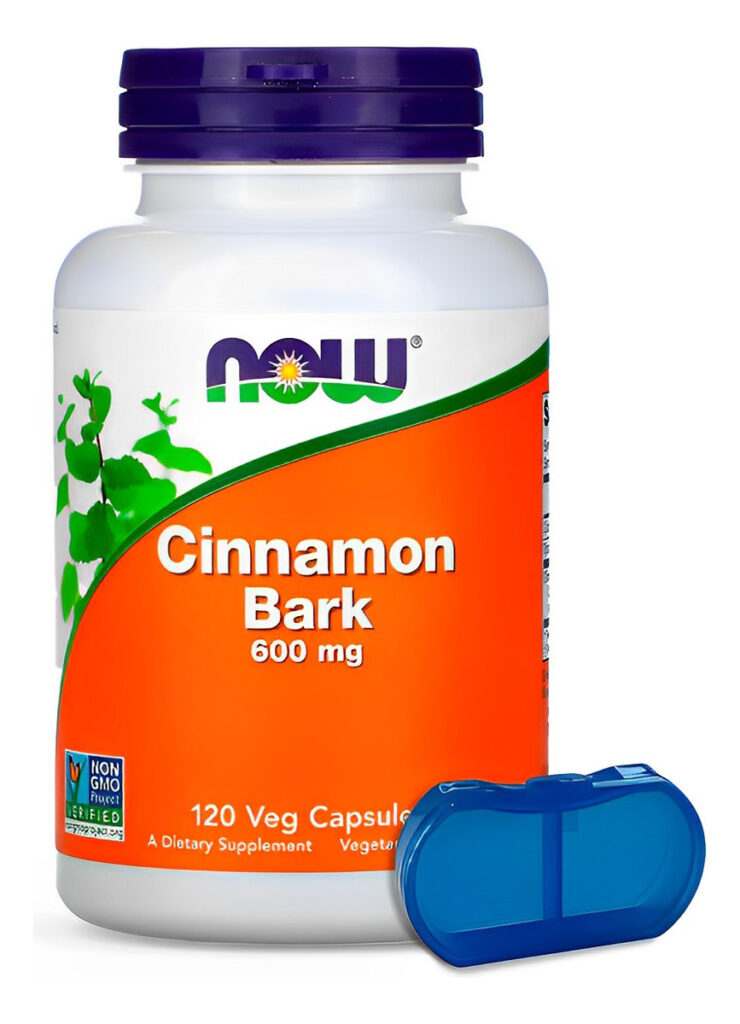 Casca De Canela 600mg Now Foods 120 Cáps + Porta Cápsulas