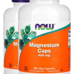 Magnésio Magnesium 400mg 180veg Cáps Importado 2un Now Foods