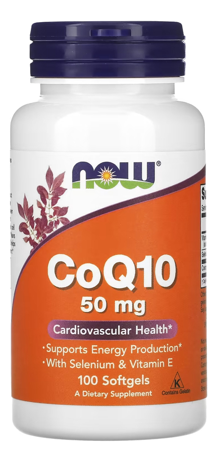 Coenzima Coq10 50mg Now Foods + Vit E 100soft Importado