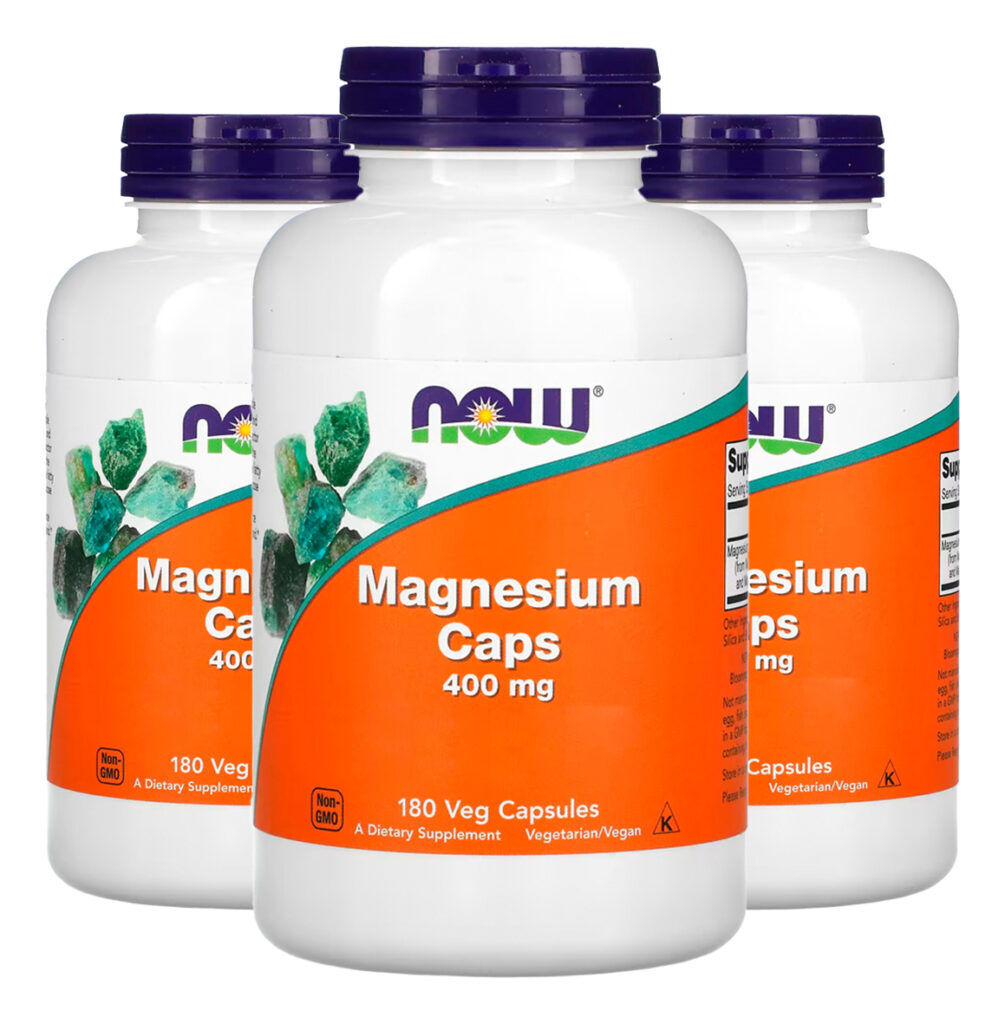 Now Foods Magnésio Magnesium 400mg 180veg Cáps Importado 3un