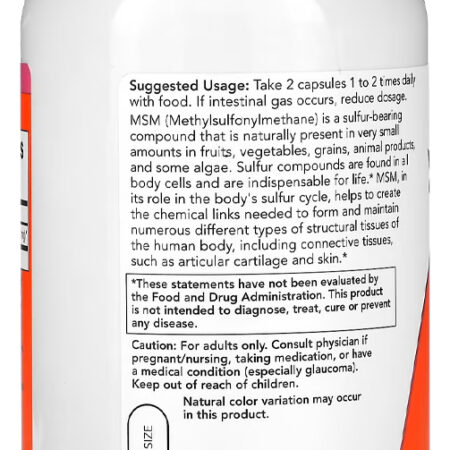 Msm 1000mg 240 Cápsulas Importado 3un Now Foods - Imagem 3