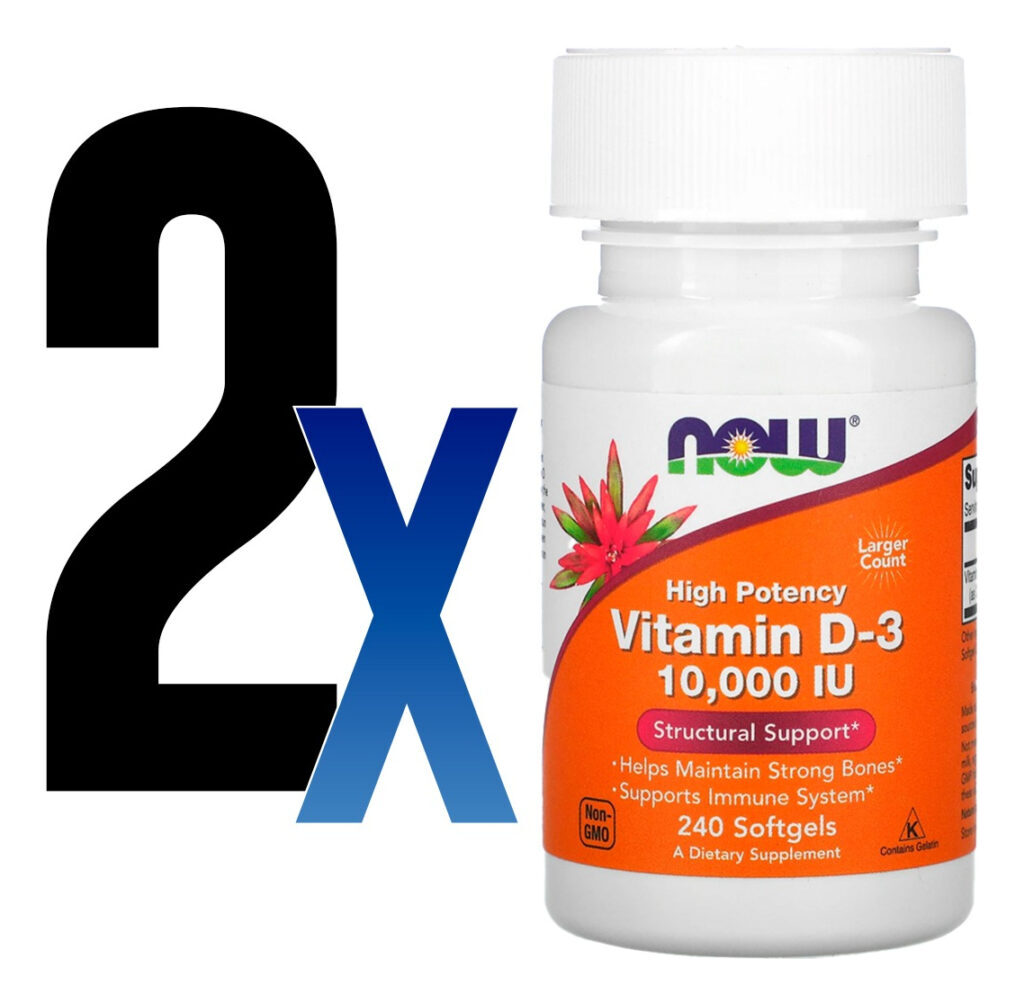 Now Foods Vitamina D3 250mcg Alta Potência 240 Softgels 2un - Imagem 2