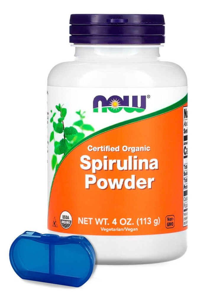 Spirulina Em Pó Now Foods 113g Orgânico Porta Cápsulas