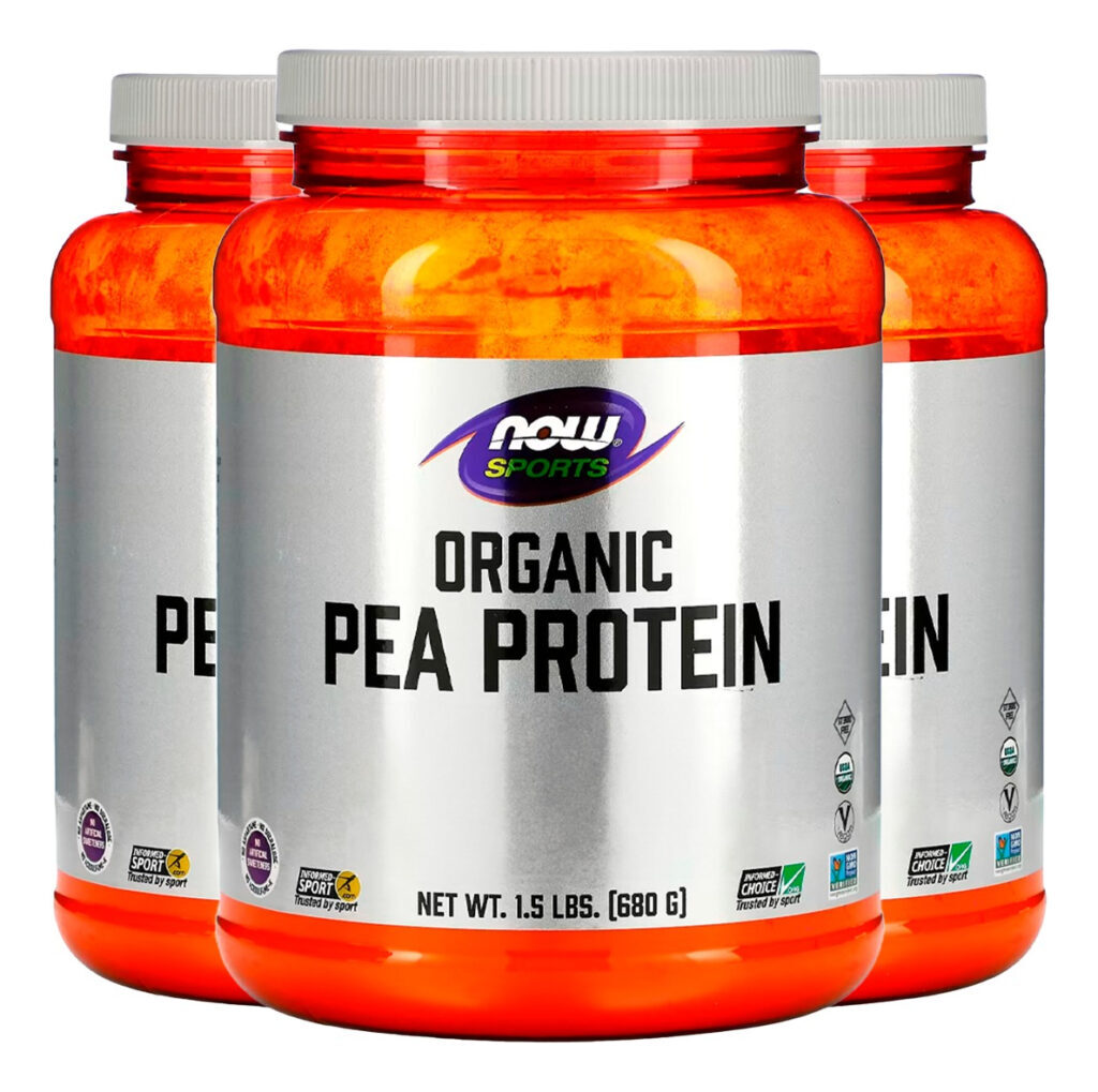 Proteína Ervilha Pó 680g Orgânica Importado 3un Now Foods