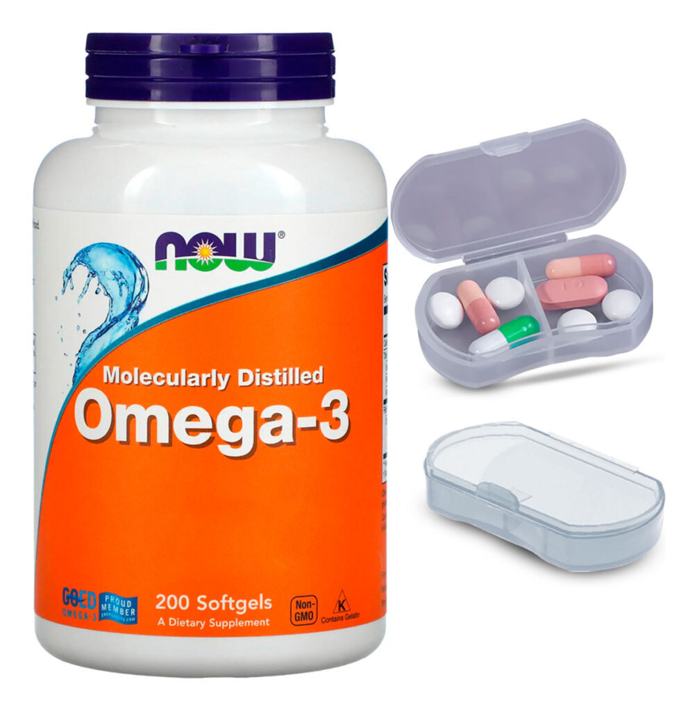 Ômega-3 Mol. Destilado Now Foods 200soft + Porta Cápsulas