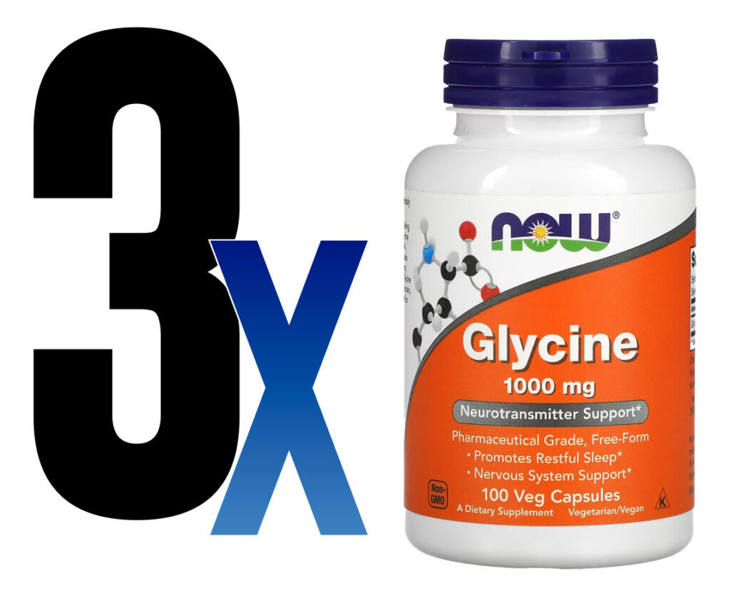 Glicina 1000mg Now Foods Glycine 100 Veg Caps 3un - Imagem 2