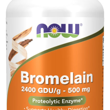 Bromelaína 500mg Now Foods 2400gdu/g 120veg Caps 4un - Imagem 3