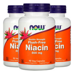 Niacina 500 Mg Força Dupla Now Foods 90cáps Importado 3un