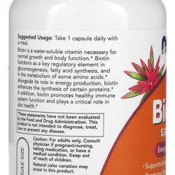 Biotina 5000mcg 120 Veg Cápsulas Importado