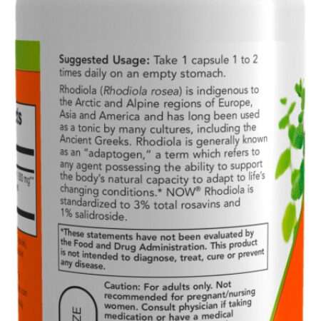 Extrato Rhodiola 500 Mg 120 Veg Cáps Importado 2un Now Foods - Imagem 4