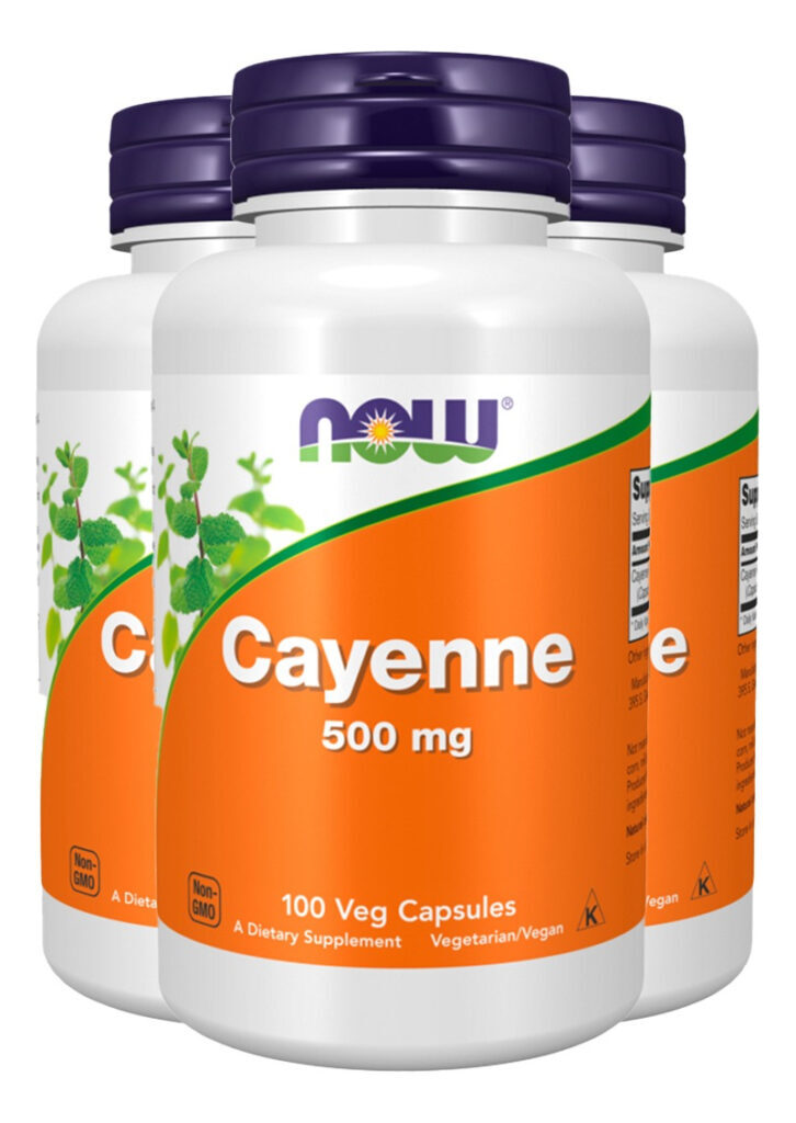 Pimenta Caiena 500mg 100 Caps Importado 3un Now Foods