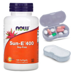 Vitamina E Sun-e 400 268mg Now Foods 120sof + Porta Cápsulas