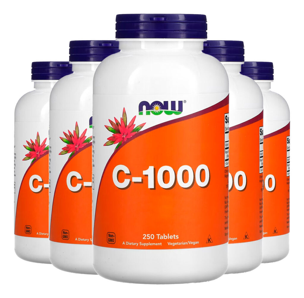 Vitamina C 1000mg+r. Mosqueta 250tab Importado 5un Now Foods