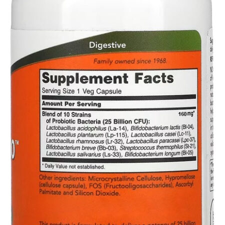 Probiotic-10 25 Billion 100 Veg Cáps Importado 2un Now Foods - Imagem 6