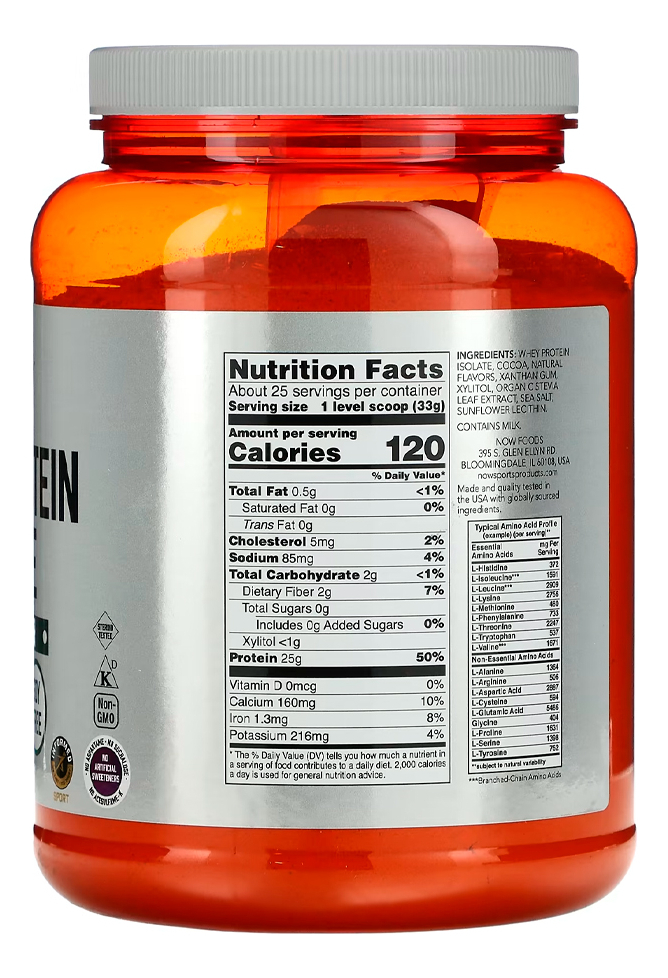 Whey Protein Isolado Now Foods 816g Pó Importado - Imagem 3