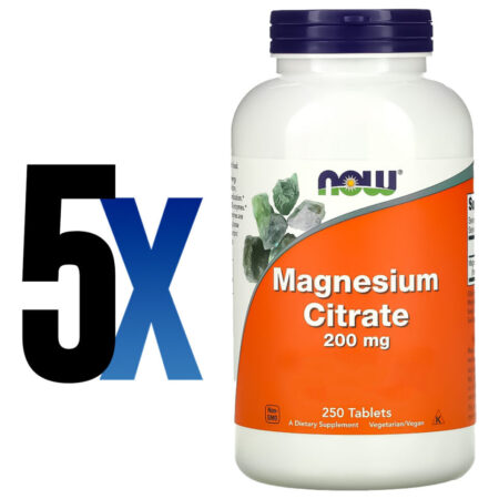 Citrato De Magnésio 200mg 250 Tab Importado 5un Now Foods - Imagem 2
