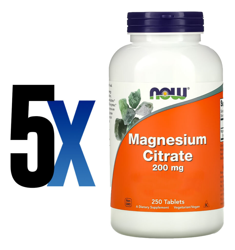 Citrato De Magnésio 200mg 250 Tab Importado 5un Now Foods - Imagem 2