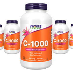 Vitamina C-1000mg Now Foods 100mg Bioflavonóides 250caps 5un