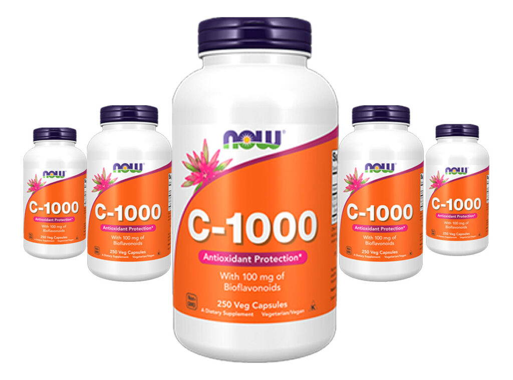 Vitamina C-1000mg Now Foods 100mg Bioflavonóides 250caps 5un