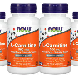 L Carnitina Now Foods 500mg 60veg Capsulas 4un Sabor Sem Sabor