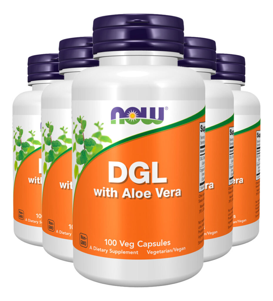 Dgl 400mg Now Food Com Aloe Vera 100 Caps Importado 5un